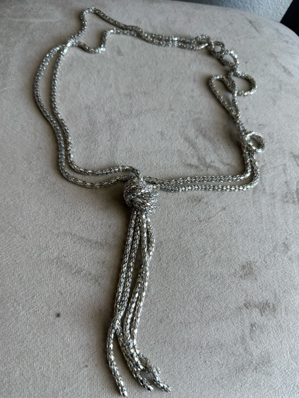 Silver Rope Knot Necklace - Picture 3 of 5